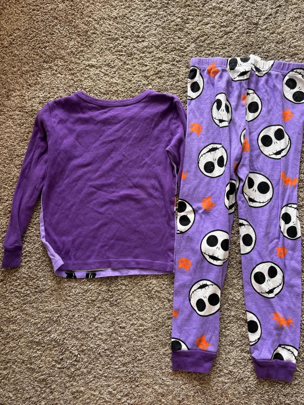 Jack Skellington pajamas set kids size 8 nightmare before Christmas Disney